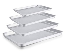 TeamFar Baking Sheet Set of 4, 16/12.5/10/9.3 Inch Stainless Steel Baking Pan...