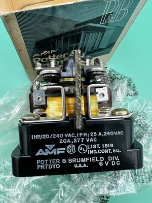 AMF Potter & Brumfield PR7DYO Industrial Power Relay 6VDC 25A