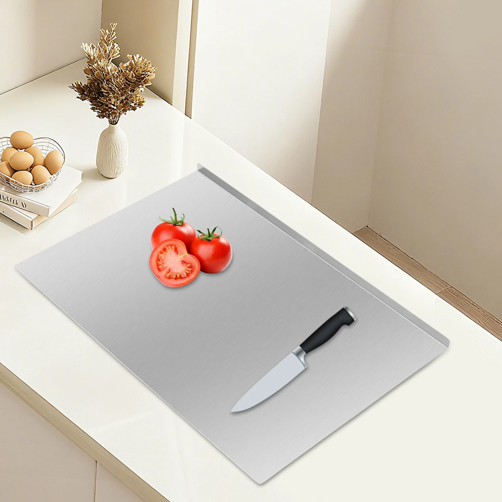 70x50cm Stainless Steel Cutting Board Rustproof Chopping Board For Kitchen New