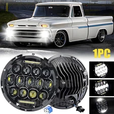 7" Round LED Headlight Black Hi/Lo Beam Bulb For Chevy C10 C20 C30 Pickup Nova