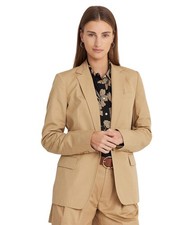 Lauren Ralph Lauren Womens' Petite Cotton Twill Blazer - Birch Tan