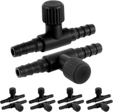 10Pk Aquarium Air Control Valves for 3/16" ID Airline Tubing T Shaped Connectors