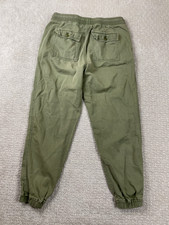 Gap Joggers Womens M Olive Green OG Tapered Drawstring Military Flap Pocket Y2K