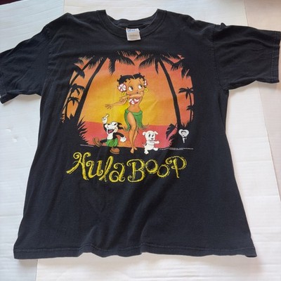 Vintage Betty Boop Hula Girl T-Shirt Mens L Double Sided Hawaii Trevco 1994 90s