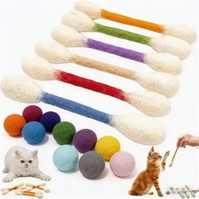 6Pcs Cotton Swabs Cat Toys with Catnip Pet Cat Interactive Toy for Cat Gifts