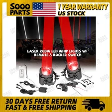 2PCS RGB LED Laser Whip Lights Whipless Antenna For Can am Polaris RZR UTV SxS