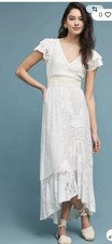 NWT Farm Rio size XL Gerty maxi dress in off white flutter sleeve