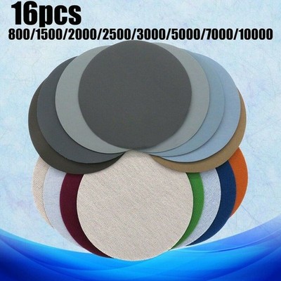 16 *Sand Tray Grit 800-10000 Hook& Loop Pads Sanding Discs Wet And Dry