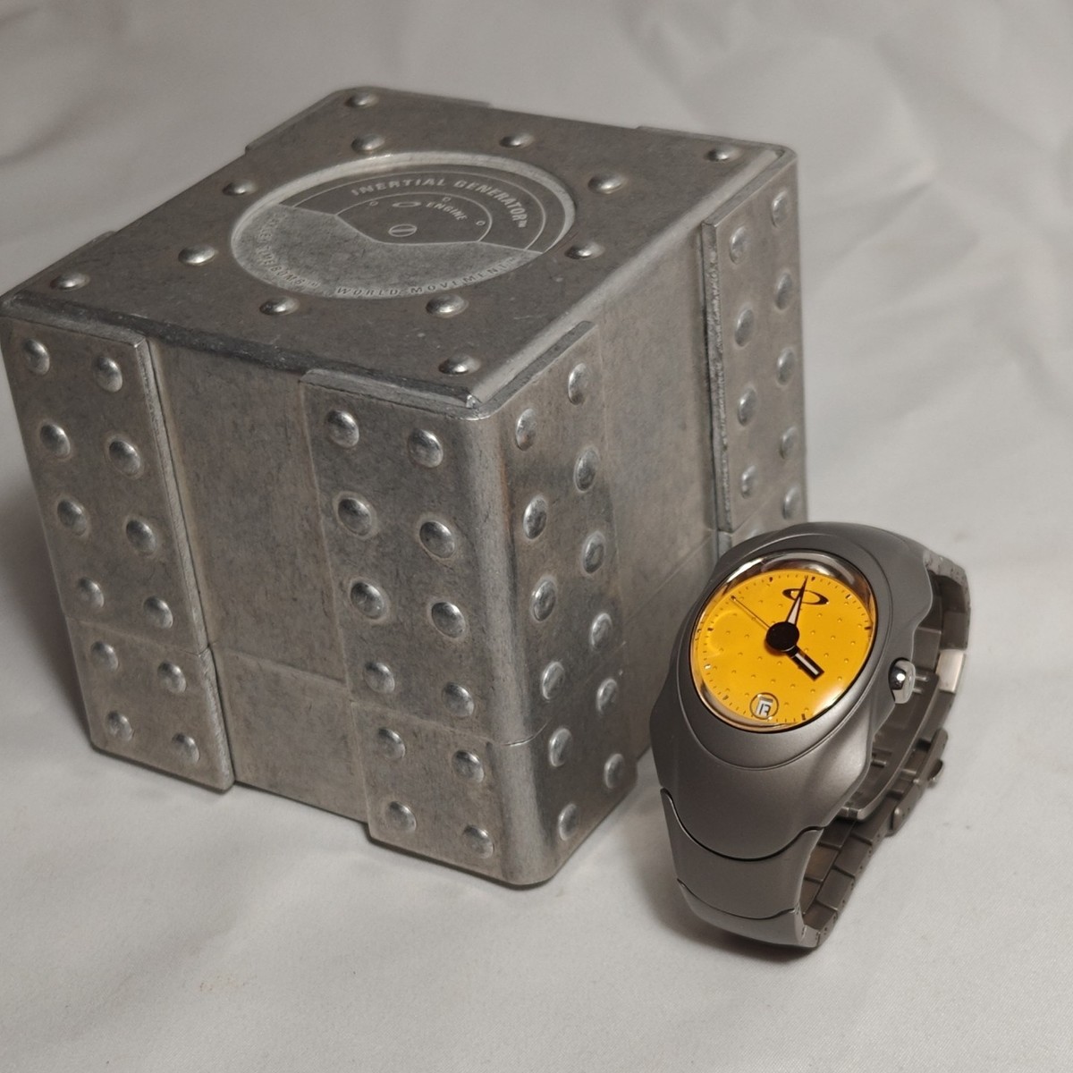 Oakley Timebomb Titanium X Watch Cannon Yellow Face W/ Rare Metal