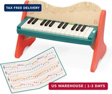 B. toys - Wooden Toy Piano for Toddlers, Kids - Color - Coded Keys with Songbook