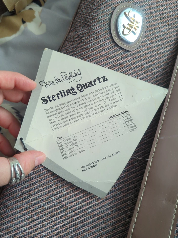 Bagagem de mão Diane Von Furstenberg anos 80 DVF vintage ~ NOVA - Imagem 4 de 4