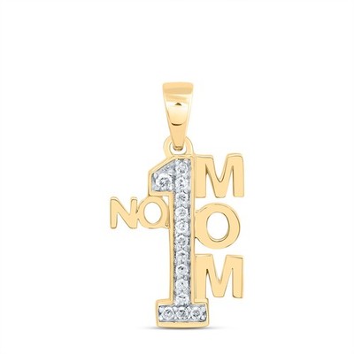 0,1 ctw natürlicher Diamant Nr. 1 Mutter Muttertag 10k Gelbgold