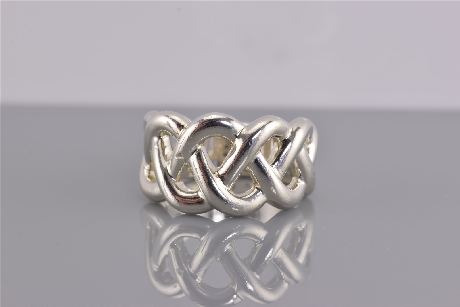 BOLD Sterling Silver Solid Polished Wavy Over & U… - image 6