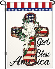 God Bless America 4Th of July Patriotic Garden Flag 3 Ply Polyester Independence