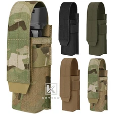 KRYDEX Tactical Flashlight Holster Low Profile Pouch MOLLE PALS + Belt System