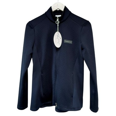 GREG NORMAN Golf Jacket Womens Small Navy Blue Full Zip Monograms logo NWT