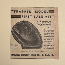 Rawlings Gloves George McQuinn Browns 1942 Sporting News Baseball 5X5 Ad