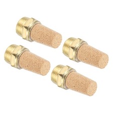 4PCS Pneumatic Exhaust Muffler, 3/8" NPT Male Muffler Brass Air Line Fittings