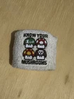 Vintage Rare 2004 Nintendo "Know Your Mushrooms" Sweatband Wristband Super Mario
