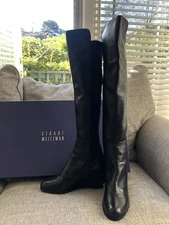 New Stuart Weitzman Size 9.5 Black Leather Boots