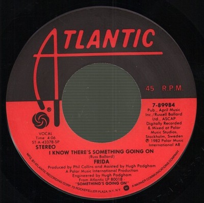 Frida I Know There's Something Going On 7'' Schallplatte Atlantic 1982 (VG+)