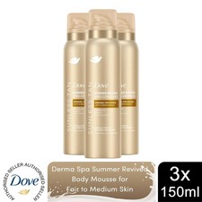 Dove Derma Spa Self Tan Body Mousse Summer Revived f&uuml;r helle/mittlere Haut, 3x150ml