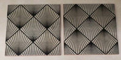 MAINZU Terracotta Tiles Lot 2 Great Gatsby Pattern Black & White Made In Spain