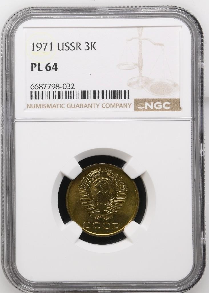 Russia USSR 3 Kopeks 1971 NGC PL 64