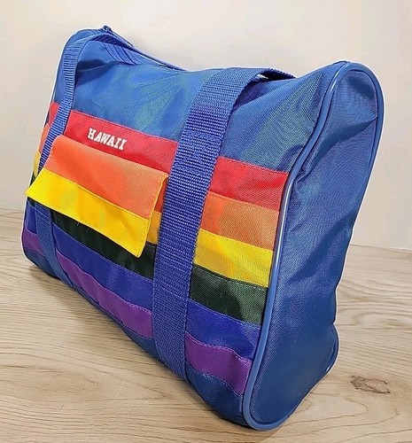 Borsone Borsone Spiaggia Arcobaleno Hawaii Vintage Isolato Zip Top Doppio Manico - Foto 3 di 16