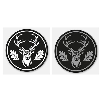 Hirsch Jagdschutz Jagdaufkleber Modern Vintage schwarz/weiß/grau Jäger Jägerin