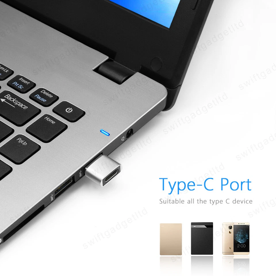 Cable de carga convertidor adaptador USB 3.1 tipo C hembra a USB 2.0 A macho cargador Foto 4 de 4