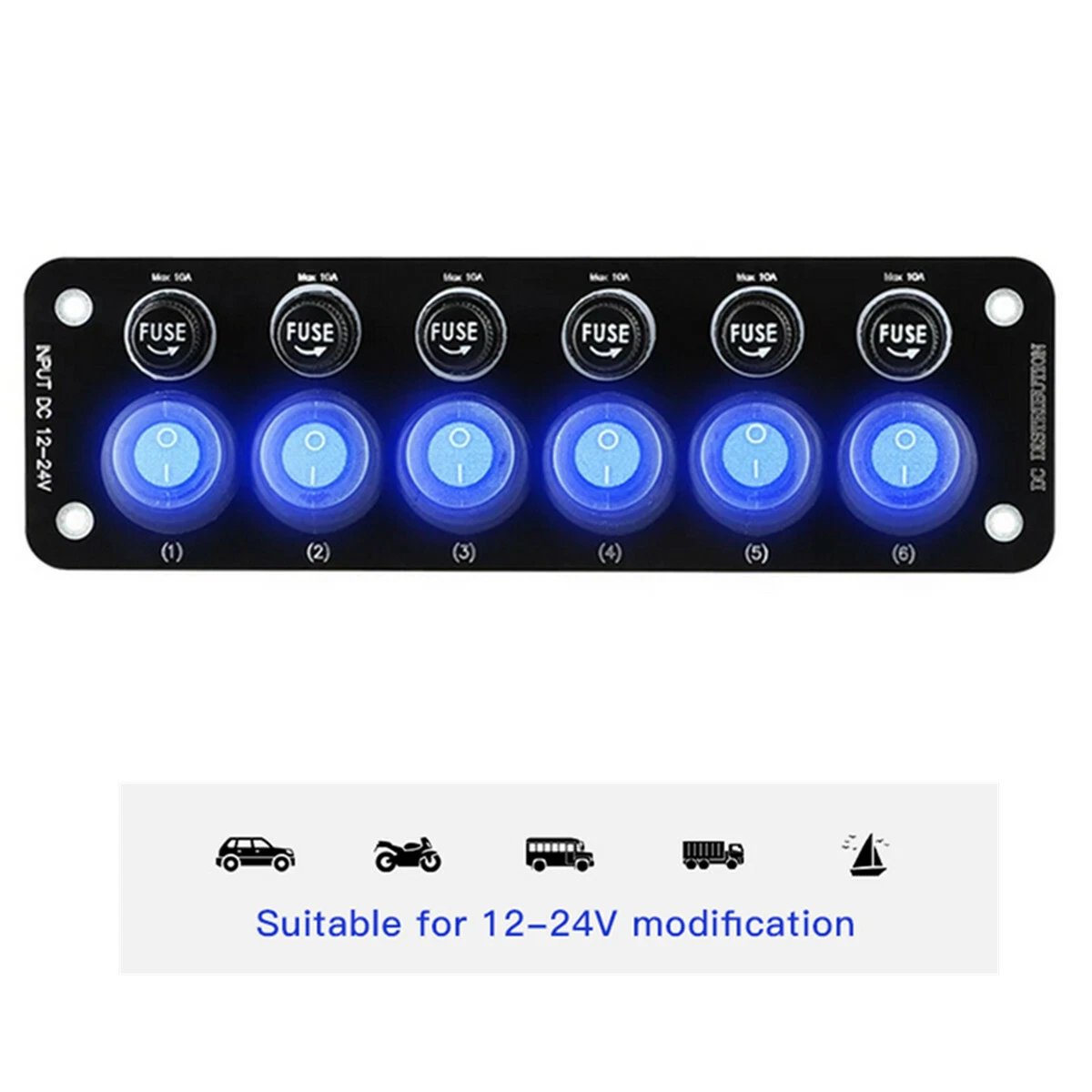 Stirre Mania konstant Multi On/Off PC Power Button Switch Sockets Control Panel Blue LED Light  For Car | eBay