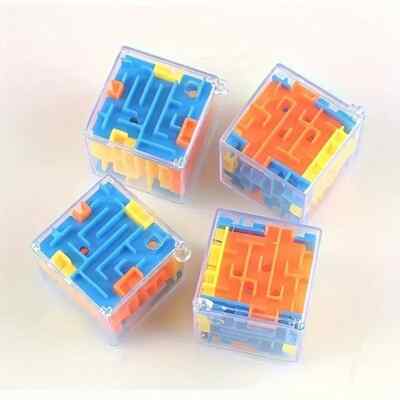 Transparent 3D Maze Cube Puzzle With Rolling Ball - Fun Stress Reliever Toy For