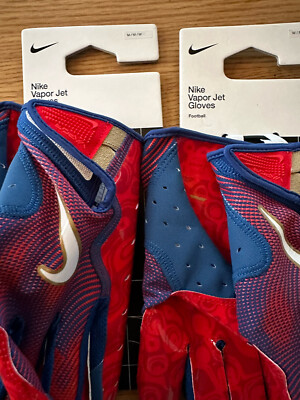2-2024-NWT-Nike Vapor Jet 8.0 Adult Football Gloves-red/blue Medium