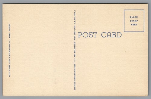Postkarte Miami Beach FL Lincoln Road exklusives Einkaufszentrum unbesendet Leinen - Bild 2 von 2