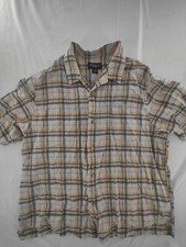 Eddie Bauer Classic Fit Button Up Shirt Plaid Short Sleeve Mens Sz XL