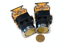 2 pieces Yellow momentary push button switch 22mm normally open closed no nc C25