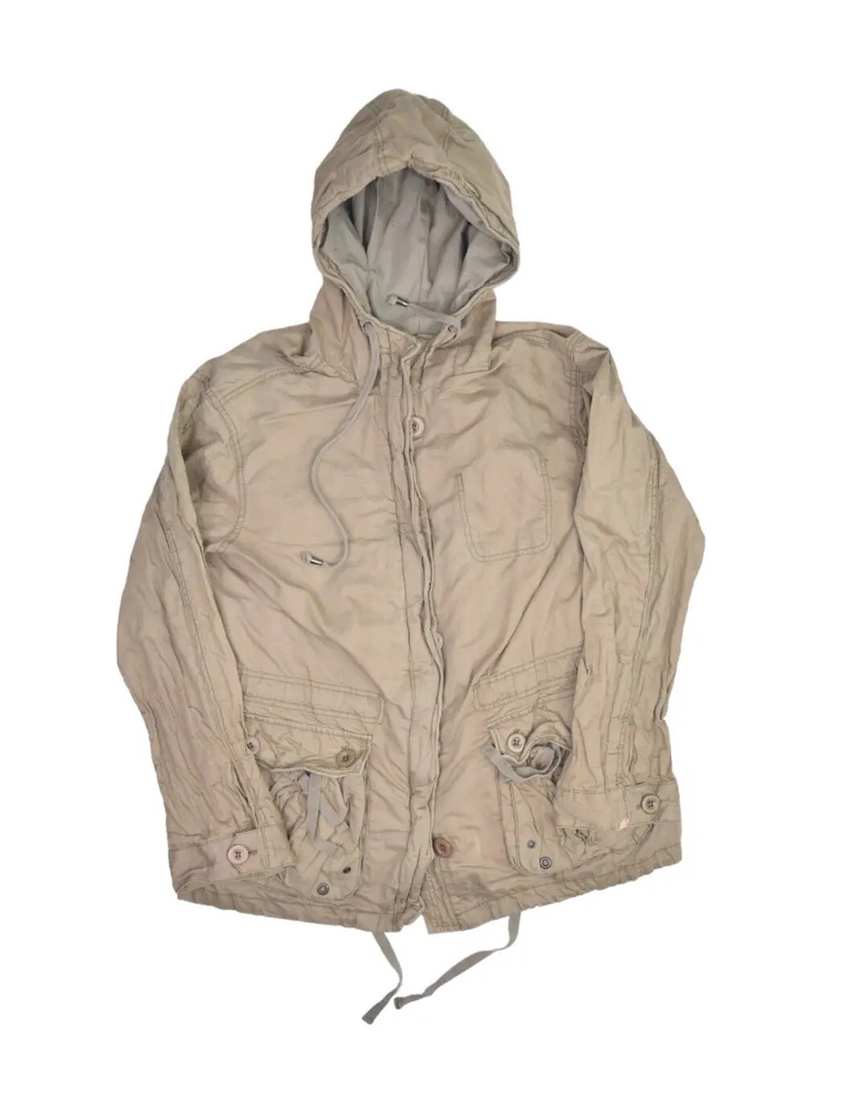 Gap Jacket Mens L Military Parka Premium Khaki Lined Hooded