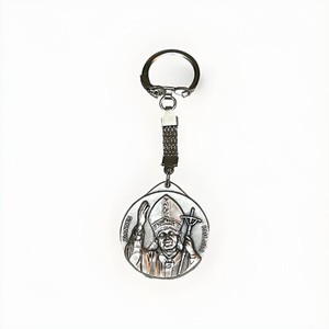 Vintage Catholic Pope John Paul II Religious Keychain Vatican Rome