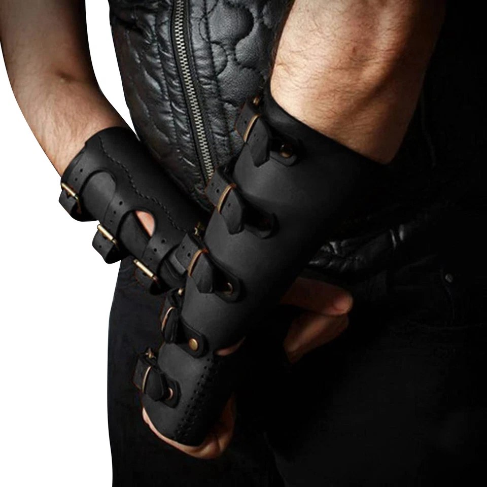 Protector de brazo de tiro con arco de cuero arco largo arco recurvo protector de antebrazo Foto 3 de 4