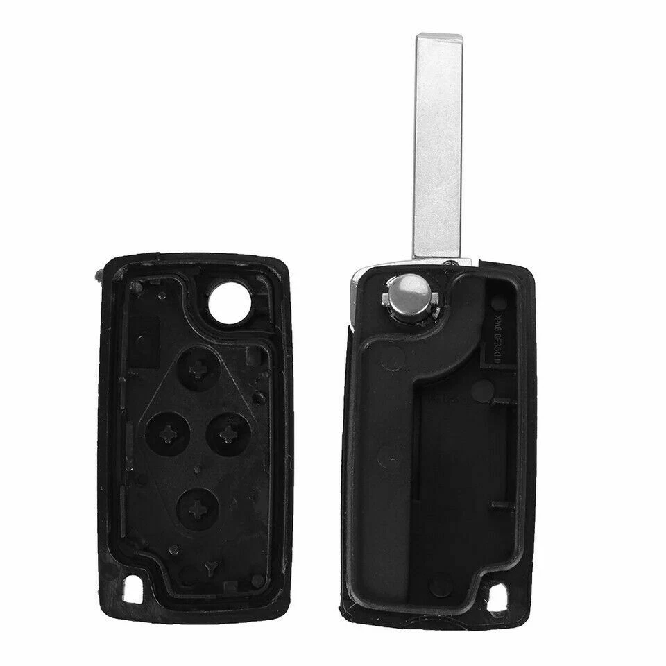 CLE PLIP COQUE PEUGEOT 807 1007 / 4 BOUTONS / CE0523 / LAME AVEC RAINURE - Photo 2/2
