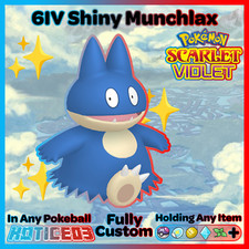 MUNCHLAX ✨ SHINY 6IV ✨ Pokemon SCARLET and VIOLET Teal Mask DLC - lv1 Max 31 IVs