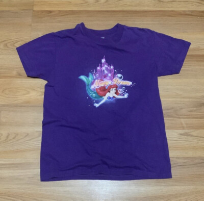 Authentic Disney Store Exclusive Purple Short Sleeve Ariel T-Shirt Top Size M