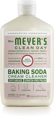 Mrs. Meyer's Clean Day Baking Soda Cream Cleaner, Cuts Grease, No Scratch, 16oz
