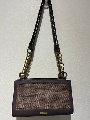 MICHE Classic BROWN Base Bag + Briarly Woven Shell w/ Brown Braided Straps