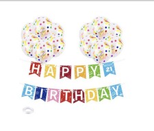 Happy 21st Birthday balloons and decorations. Celebrate & Party