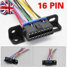 UK OBD2 Under Dash Mount Socket Plug Connector 16 pin Female Open Prewired OBD-