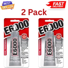 Industrial E6000 Adhesive Clear Eclectic Glue Multi-Purpose, Gel, 2 Oz Pack 2
