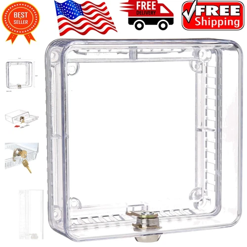 Traditional Clear Thermostat Guard with Lock for Enhanced Temperature Security