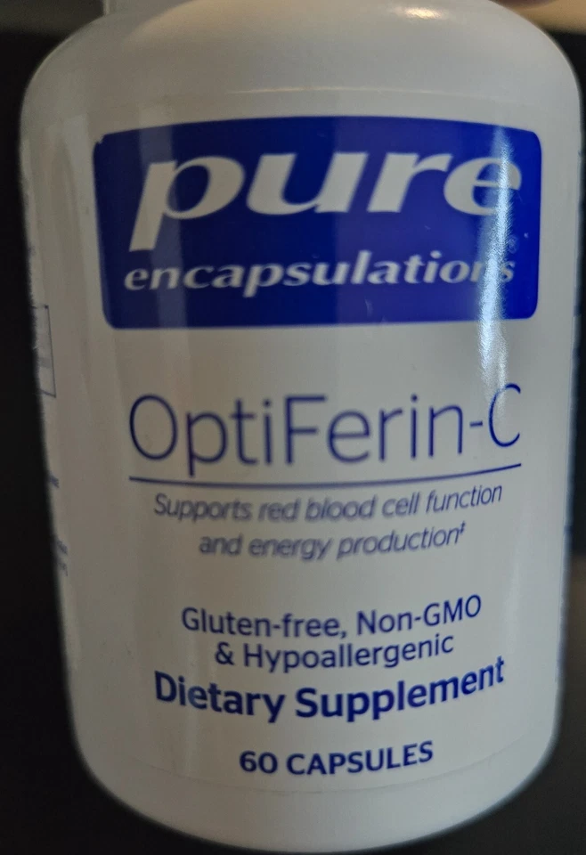 Paquete de 2 cápsulas puras OptiFerin-C hierro + vitamina C 60 cápsulas cada una caducidad 02/2026 Foto 3 de 4
